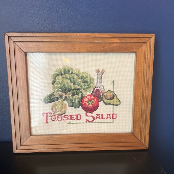 Vintage Cross Stitch Art Tossed Salad - Picture 2 of 3